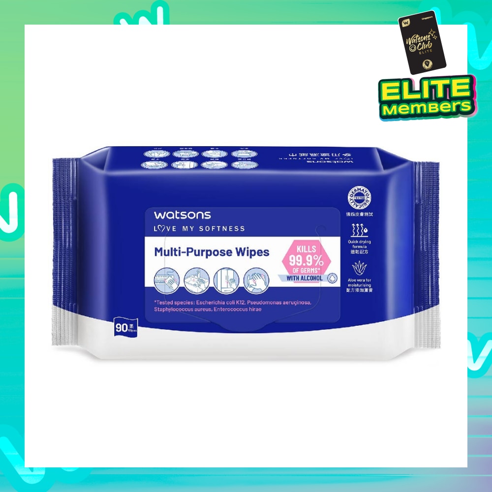 Multi-Purpose Wipes (Kills 99% Of Germs, With Alcohol) 90s