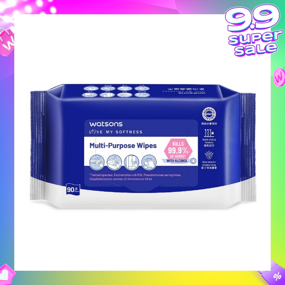 Multi-Purpose Wipes (Kills 99% Of Germs, With Alcohol) 90s