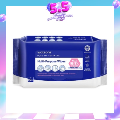 WATSONS - Multi-Purpose Wipes (Kills 99% Of Germs, With Alcohol) 90s