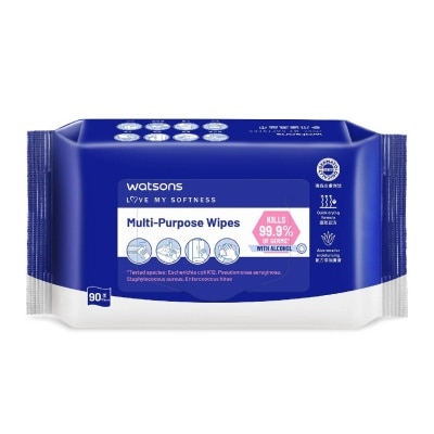 WATSONS Multi-Purpose Wipes (Kills 99% Of Germs, With Alcohol) 90s