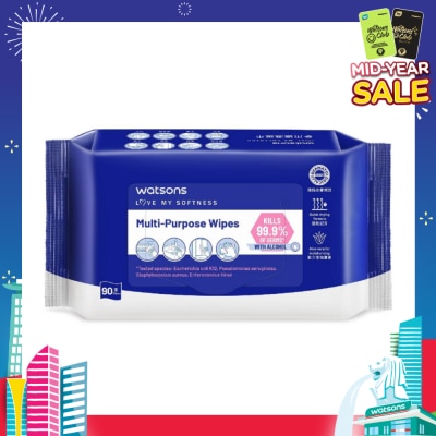 WATSONS Multi-Purpose Wipes (Kills 99% Of Germs, With Alcohol) 90s