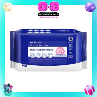 WATSONS - Multi-Purpose Wipes (Kills 99% Of Germs, With Alcohol) 90s