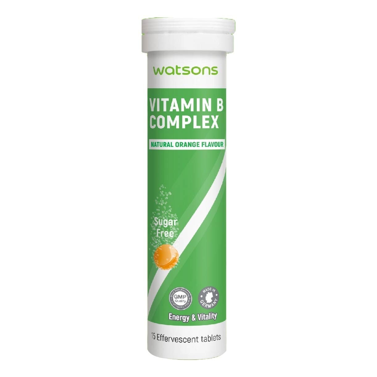 Vitamin B Complex Effervescent Tablet Natural Orange Flavour (For Energy & Vitality) 15s  x 3 Tubes