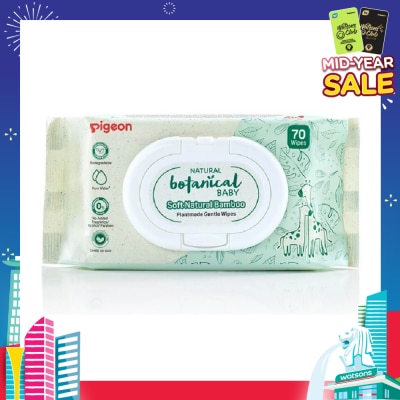 PIGEON Natural Botanical Baby Wipes (Delicately Cleanse Our Babies Skin From Top To Toe) 70s
