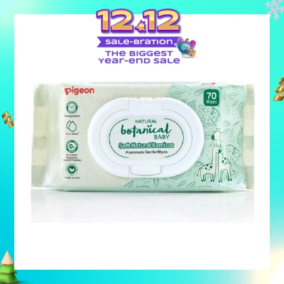 PIGEON Natural Botanical Baby Wipes (Delicately Cleanse Our Babies Skin From Top To Toe) 70s