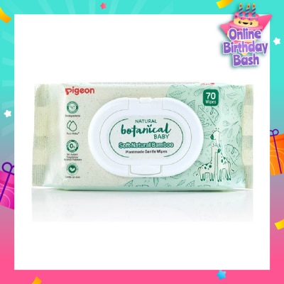 PIGEON Natural Botanical Baby Wipes (Delicately Cleanse Our Babies Skin From Top To Toe) 70s
