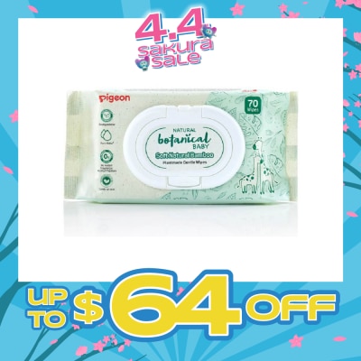 PIGEON - Natural Botanical Baby Wipes (Delicately Cleanse Our Babies Skin From Top To Toe) 70s