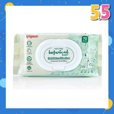 PIGEON Natural Botanical Baby Wipes (Delicately Cleanse Our Babies Skin From Top To Toe) 70s