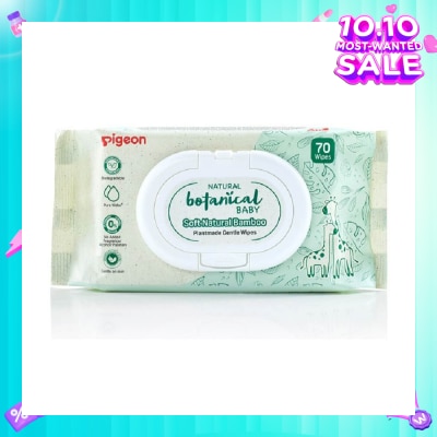 PIGEON Natural Botanical Baby Wipes (Delicately Cleanse Our Babies Skin From Top To Toe) 70s