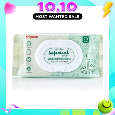 PIGEON Natural Botanical Baby Wipes (Delicately Cleanse Our Babies Skin From Top To Toe) 70s image