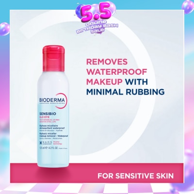 BIODERMA - Sensibio H2O Eye Soothing Biphase Non-rinse Micellar Eye and Lip Makeup Remover (Sensitive Skin, Eyes and Lips) 125ml