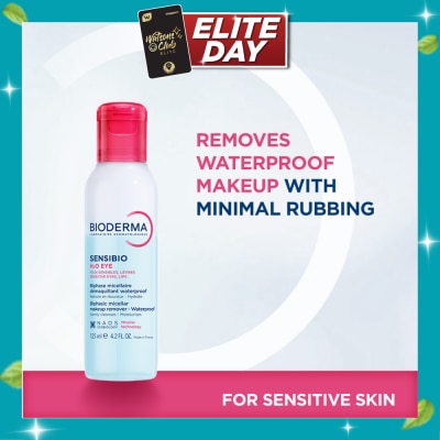 BIODERMA Sensibio H2O Eye Soothing Biphase Non rinse Micellar Eye and Lip Makeup Remover (Sensitive Skin, Eyes and Lips) 125ml image