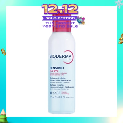 BIODERMA Sensibio H2O Eye Soothing Biphase Non-rinse Micellar Eye and Lip Makeup Remover (Sensitive Skin, Eyes and Lips) 125ml