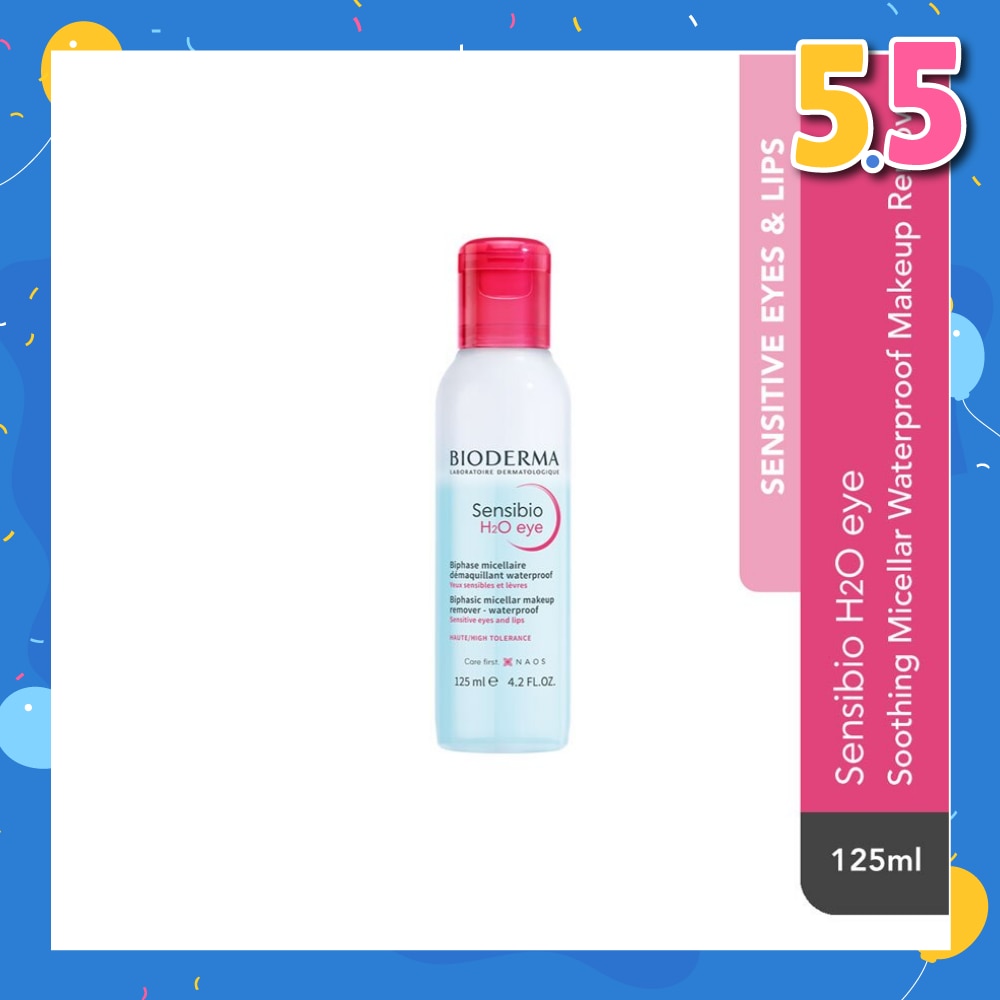 Sensibio H2O Eye Soothing Biphase Non-rinse Micellar Eye and Lip Makeup Remover (Sensitive Skin, Eyes and Lips) 125ml