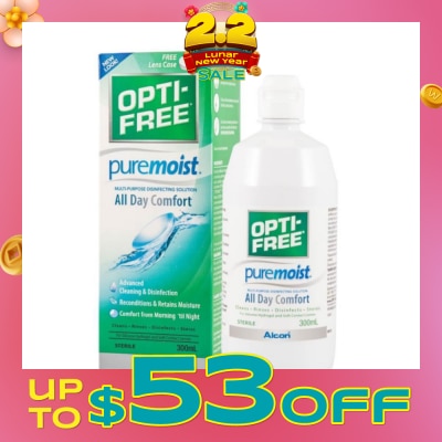 OPTI FREE Pure Moist MultiPurpose Disinfecting Solution 300ml