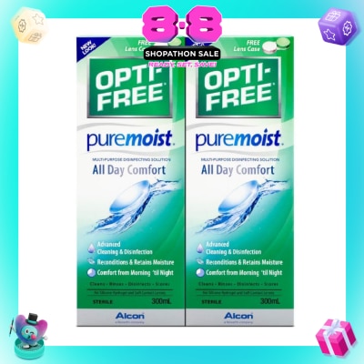 OPTI FREE - Pure Moist 300ml x2 + Case x2