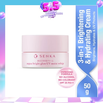 SENKA - Aqua Bright Glow UV Moist Whip Cream (Reduces Dark Spots + Brightens & Hydrates Skin) 50g