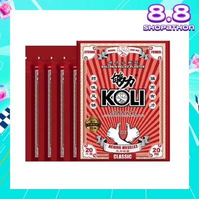 KOLI Classic Pain Plaster (Relief Aching Muscles And Backaches) 20s