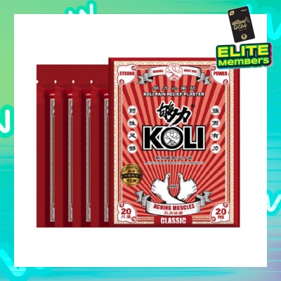 KOLI Classic Pain Plaster (Relief Aching Muscles And Backaches) 20s