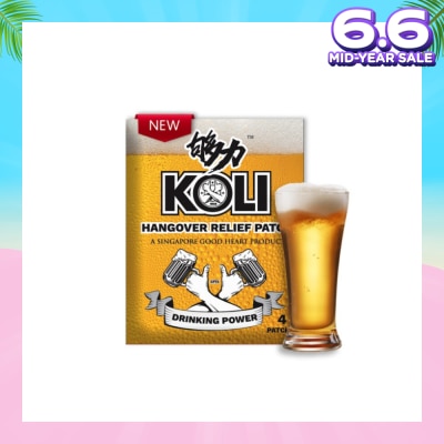 KOLI Hangover Relief Patch (Combats After-Drinking Hangover Headache) 4s