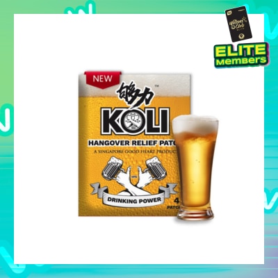 KOLI Hangover Relief Patch (Combats After-Drinking Hangover Headache) 4s