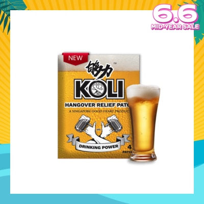 KOLI Hangover Relief Patch (Combats After-Drinking Hangover Headache) 4s