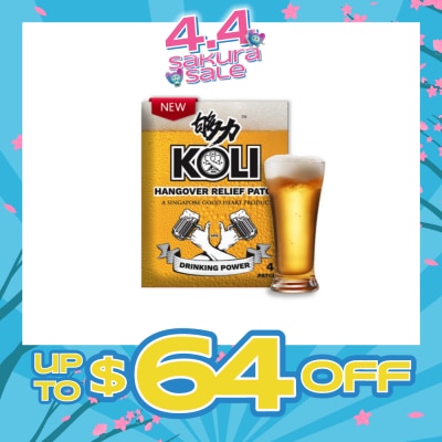 KOLI - Hangover Relief Patch (Combats After-Drinking Hangover Headache) 4s&nbsp;(Expiry: Aug`2026)