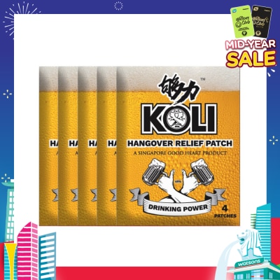 KOLI Hangover Relief Patch (Combats After-Drinking Hangover Headache) 20s