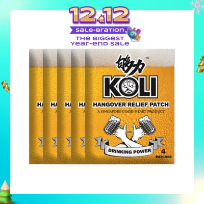 KOLI Hangover Relief Patch (Combats After-Drinking Hangover Headache) 20s