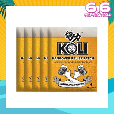 KOLI Hangover Relief Patch (Combats After-Drinking Hangover Headache) 20s
