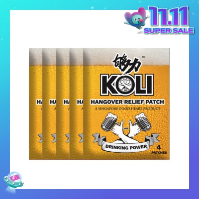 KOLI Hangover Relief Patch (Combats After-Drinking Hangover Headache) 20s