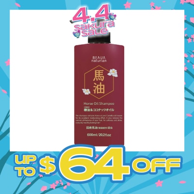 BEAUA - Horse Oil Moisturising Anti-Breakage Natural Shampoo (For Fuller, Stronger Tangle-Free Hair) 600ml