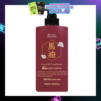 BEAUA Horse Oil Moisturising Anti-Breakage Natural Conditioner (For Fuller, Stronger Tangle-Free Hair) 600ml