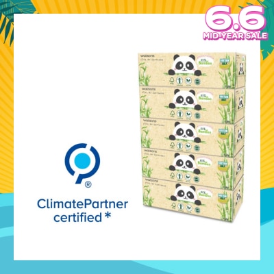 WATSONS 3ply Forest Friendly Bamboo Box Tissues 100s x 5 Boxes