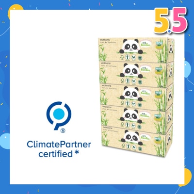 WATSONS 3ply Forest Friendly Bamboo Box Tissues 100s x 5 Boxes