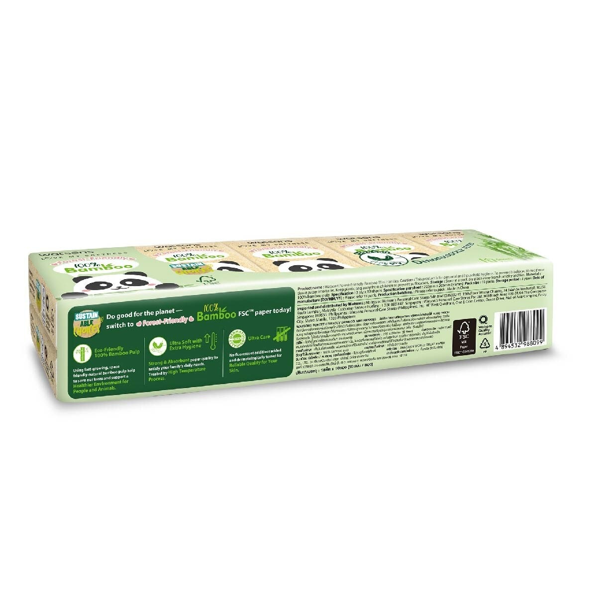 Forest-Friendly 3ply Bamboo Mini Hankies 10s x 10 Pack