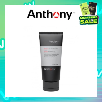 ANTHONY Shave Cream for All Skin Types (Eucalyptus & Rosemary Extracts)177ml