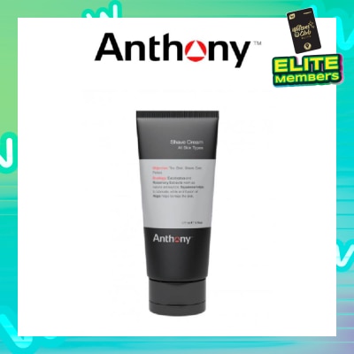 ANTHONY Shave Cream for All Skin Types (Eucalyptus & Rosemary Extracts)177ml