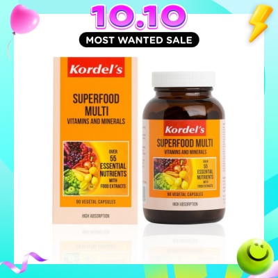 KORDEL'S Superfood Multivitamins Vegetal Capsules (Support The Body’s Energy Levels, Immune Functions And Bone Health) 90s image