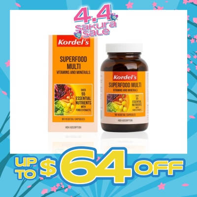 KORDEL'S - Superfood Multivitamins Vegetal Capsules (Support The Body’s Energy Levels, Immune Functions And Bone Health) 90s