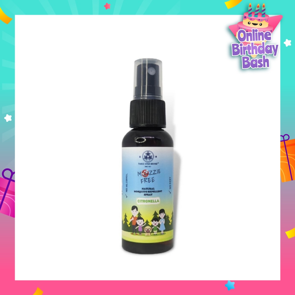 Natural Mozzie Free Natural Mosquito Repellent Spray Citronella (No Alcohol + No Deet) 50ml