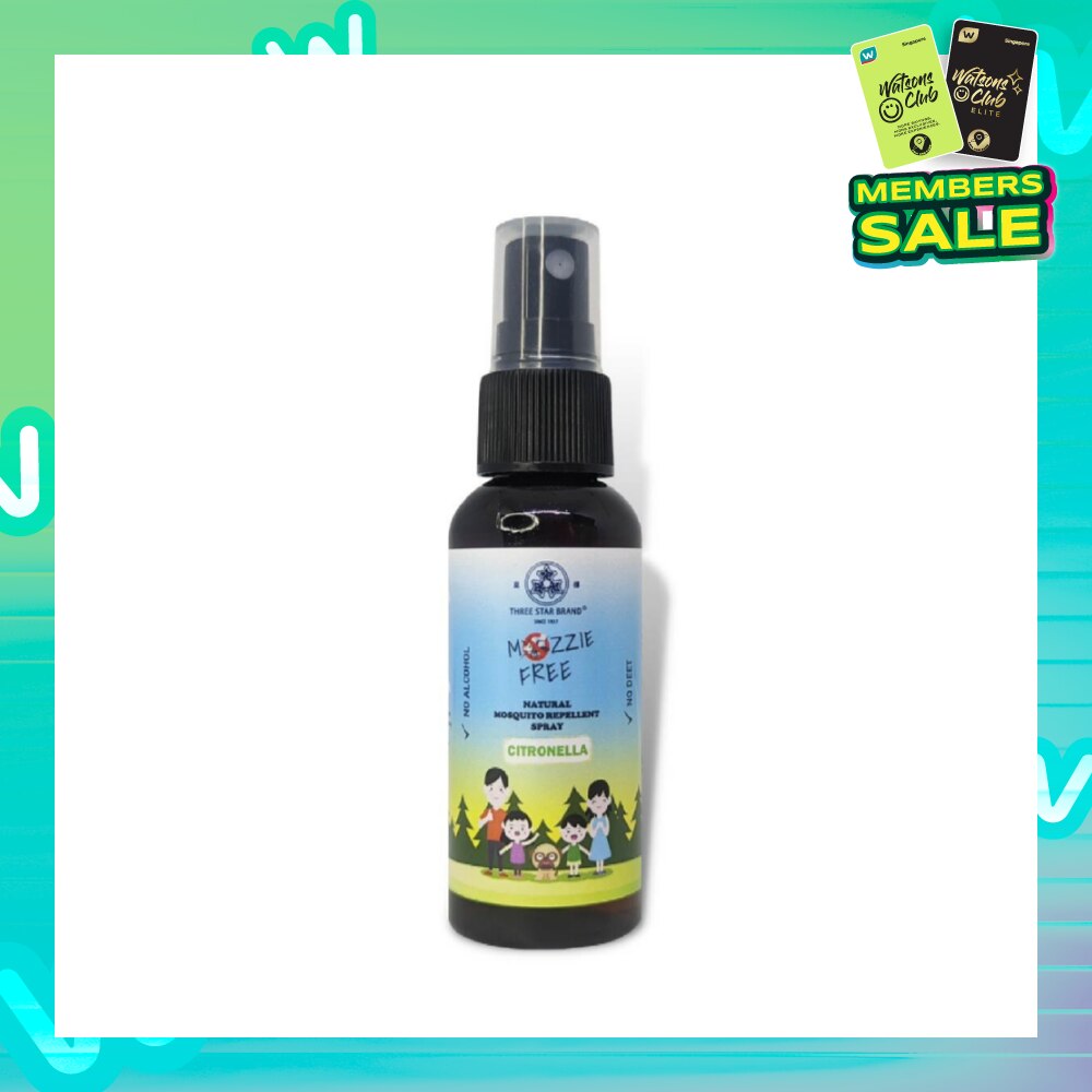 Natural Mozzie Free Natural Mosquito Repellent Spray Citronella (No Alcohol + No Deet) 50ml