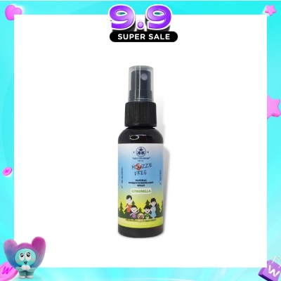 THREE STAR BRAND - Natural Mozzie Free Natural Mosquito Repellent Spray Citronella (No Alcohol + No Deet) 50ml image