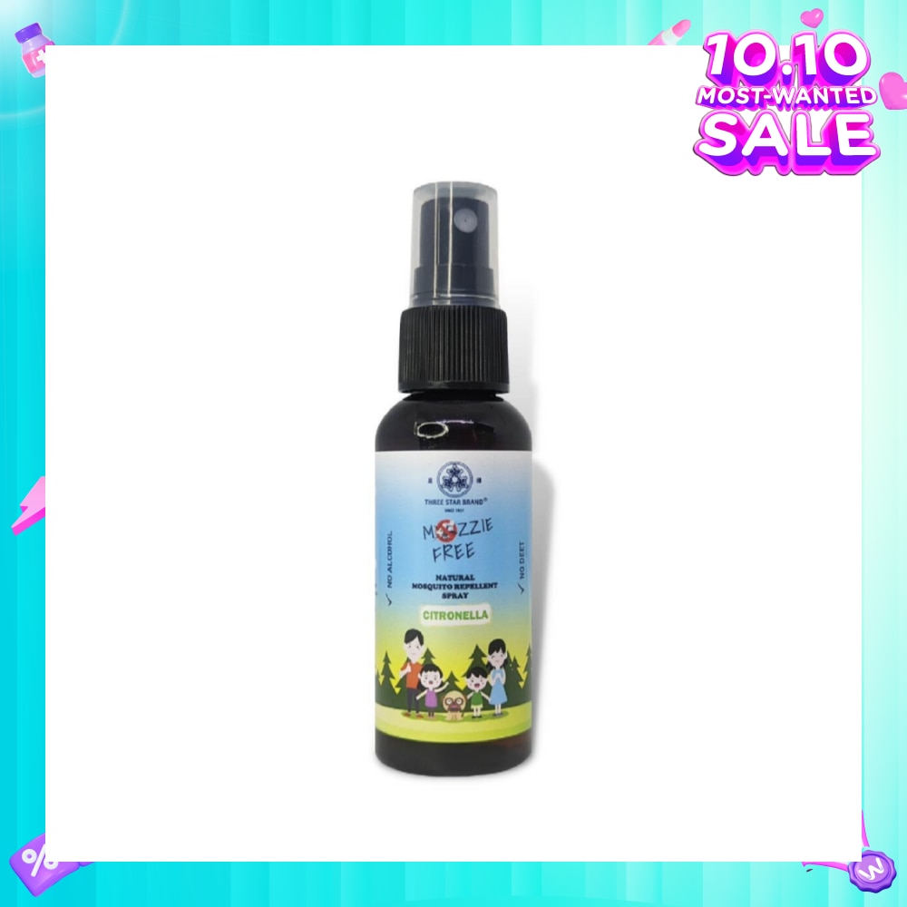 Natural Mozzie Free Natural Mosquito Repellent Spray Citronella (No Alcohol + No Deet) 50ml