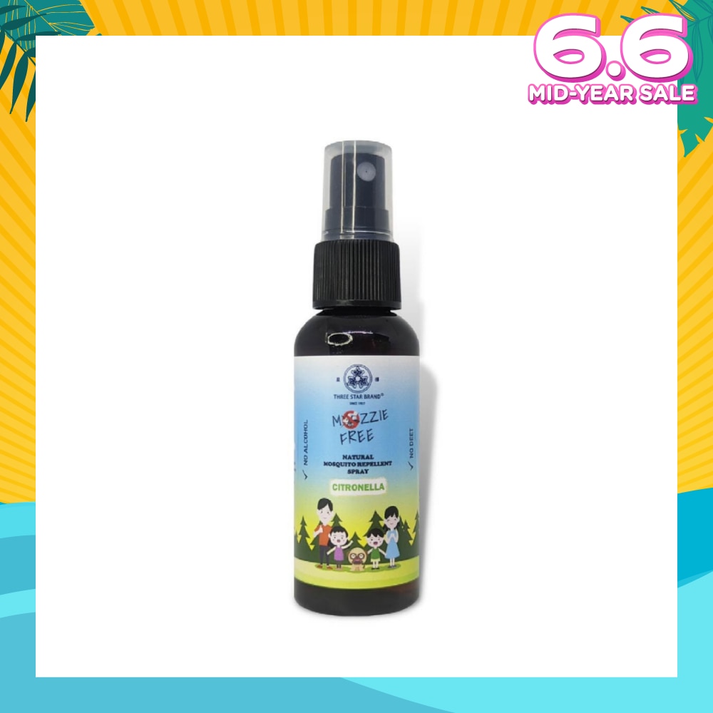 Natural Mozzie Free Natural Mosquito Repellent Spray Citronella (No Alcohol + No Deet) 50ml