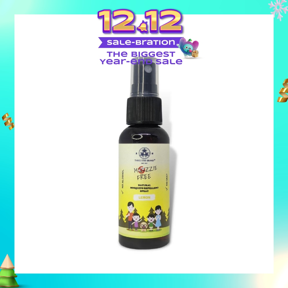 Natural Mozzie Free Natural Mosquito Repellent Spray Lemon (No Alcohol) 50ml (Expiry: Mar`2026)