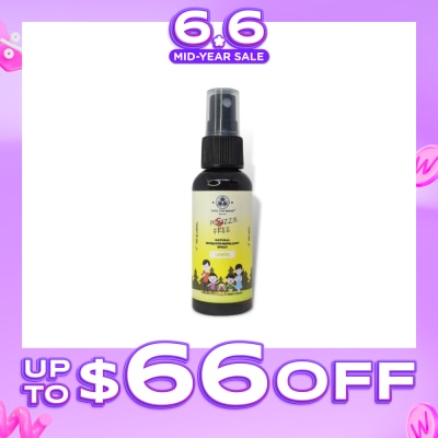 THREE STAR BRAND - Natural Mozzie Free Natural Mosquito Repellent Spray Lemon (No Alcohol) 50ml