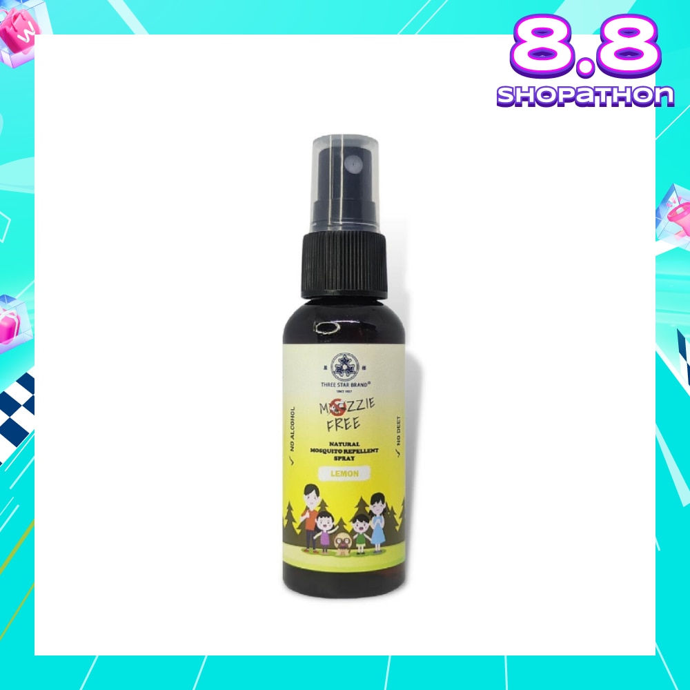 Natural Mozzie Free Natural Mosquito Repellent Spray Lemon (No Alcohol) 50ml (Expiry: Mar`2026)