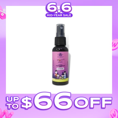 THREE STAR BRAND - Natural Mozzie Free Natural Mosquito Repellent Spray Lavender (No Alcohol + No Deet) 50ml