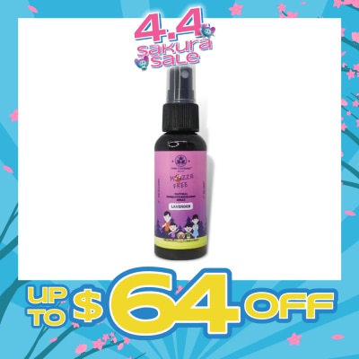 THREE STAR BRAND - Natural Mozzie Free Natural Mosquito Repellent Spray Lavender (No Alcohol + No Deet) 50ml